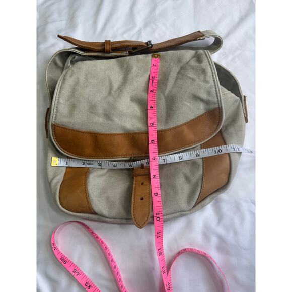 Vintage L.L. Bean Leather and Canvas Cross Body Field Bag - Picture 2 of 12